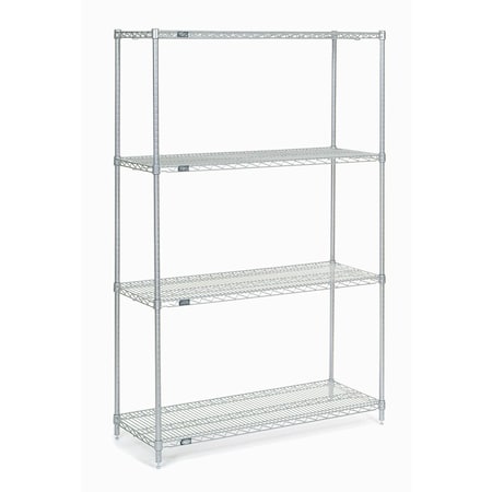Nexel Chrome Wire Shelving, 42W X 14D x 86H 14428C
